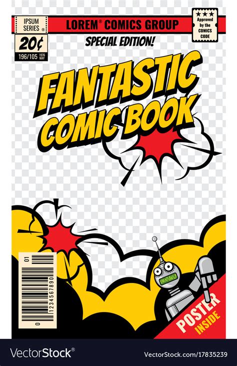 comic book cover template royalty  vector image