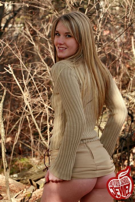 girl outdoors in a tasty turtleneck sweater teasing with her pussy xbabe