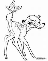 Bambi Coloring Pages Disney Butterfly Tail Greeting His sketch template