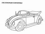 Coloring Car Pages Convertible Beetle 1965 European Color sketch template