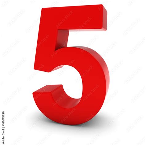 red   number  isolated  white stock illustration adobe stock