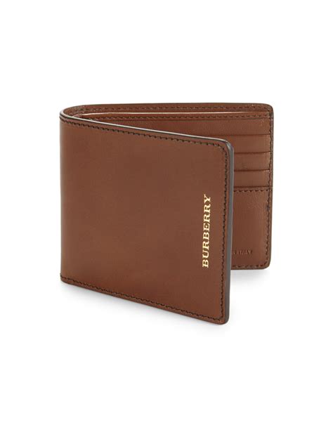 burberry leather billfold wallet  brown  men lyst