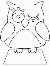 Owl Winking Owls Pig Patterns sketch template