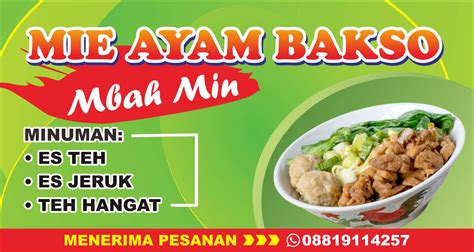 Template Desain Banner Warung Mie Ayam Bakso Cdr Masvian