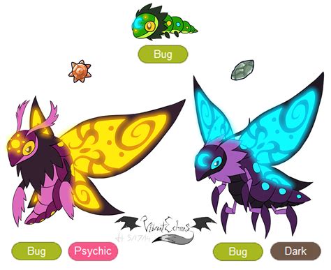 twilarva — solmoth lunafly bug bug psychic bug dark artist vibrantechoes pokemon pokemon