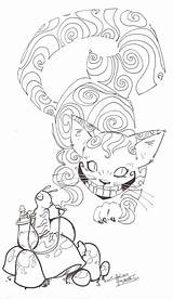Cheshire Trippy Sketchy Kidnotorious Steampunk Stoner Animal sketch template