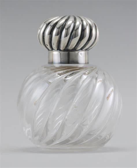 lot victorian sterling silver mounted crystal scent bottle silver  crystal bottle