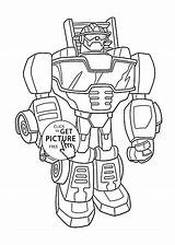 Coloring Pages Kids Printable Transformers Bots Rescue 4kids Transformer sketch template