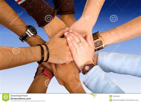 togetherness stock photo image  informal people hand