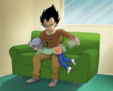 trunks gets spanked o dragon ball z fan art 28227426 fanpop