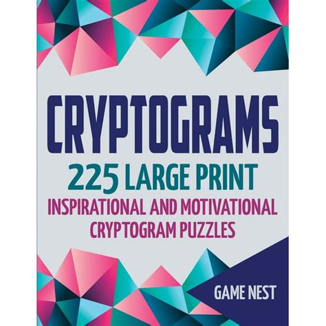 cryptograms  large print inspirational  motivational cryptogram puzzles paperback