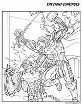 Avengers Coloring Pages Fight Print Continues Color Printable Boys sketch template