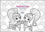 Coloring Shimmer Shine Pages Printable Zen Adult Zahramay Holding Hands Print Coloringonly Adults Template Categories sketch template