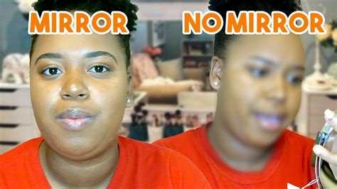 amateur black girl tries no mirror makeup challenge