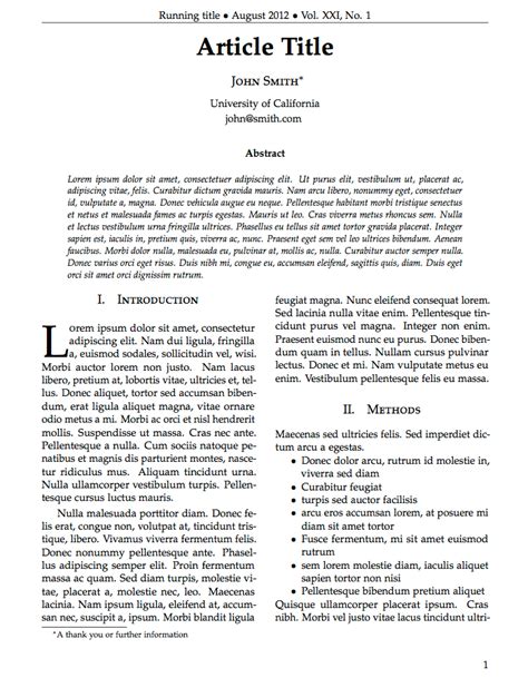 latex templates journal article