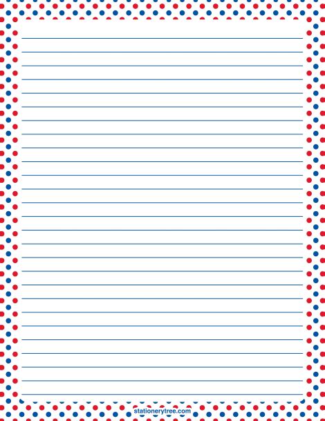 red white  blue polka dot stationery  writing paper