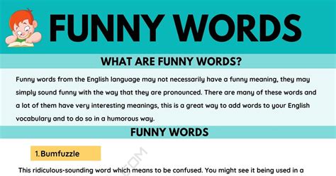funny words   funnies words   english language esl