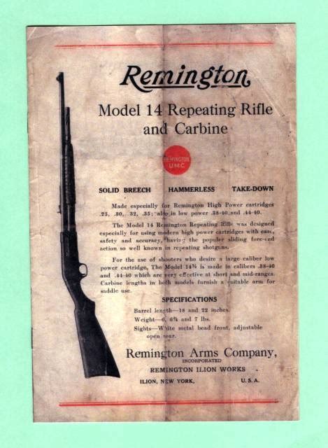remington model  rifle manual repro  sale  gunauctioncom