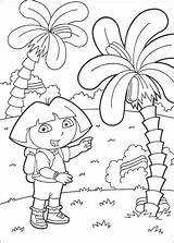 Coconut Tree Coloring Dora sketch template
