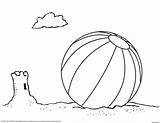 Plage Ball Ete Ballon Sable Clipart Vacance Sandcastle Vacances Outlined Luxury Coloringbay sketch template