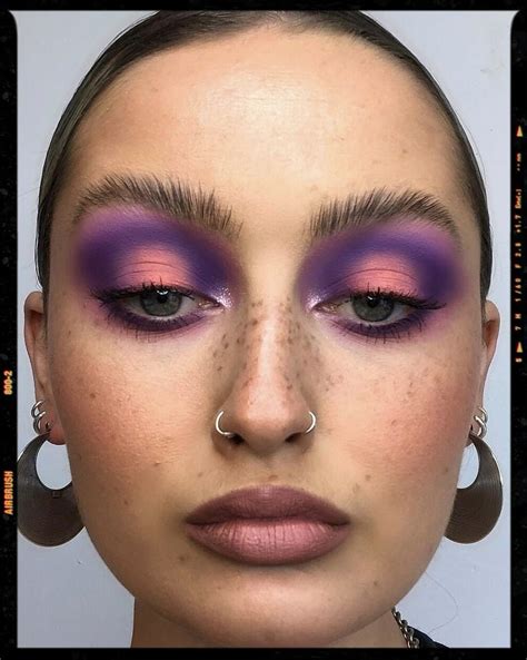 double nose piercing piercing idea purple makeup dope makeup edgy