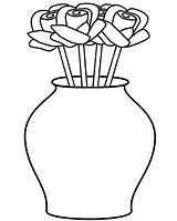 Vase Coloring Roses Clipart Flower Flowers Color Printable Template Plants Pages Do Summer Kids Curved Clipartmag sketch template
