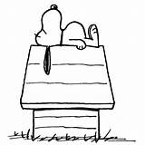 Snoopy Sleeping House Dog Doghouse Drawing His Coloring Pencil Drawings Pages Template Classic Easy Peanuts Charlie Brown Colouring Very Sketches sketch template
