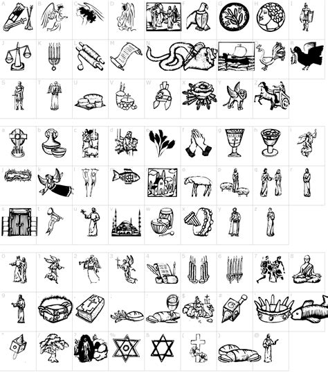 religious symbols font