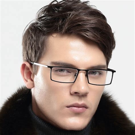 man pure titanium eyeglasses frames lightweight spectacles for wide