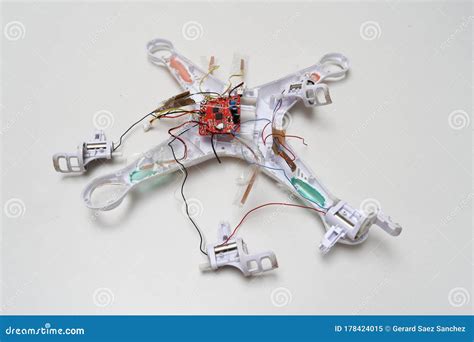 crashed broken drone stock image image  accident
