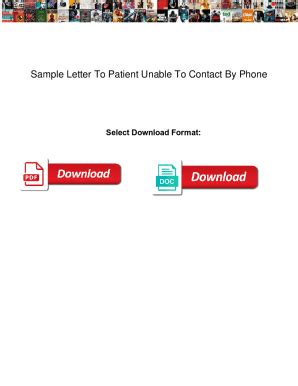 fillable  sample letter  patient unable  contact  phone