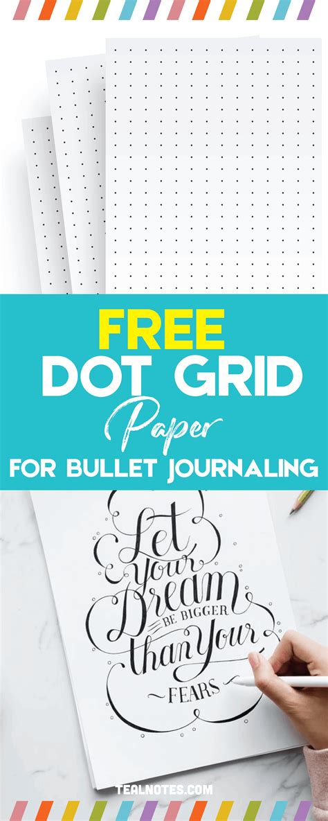 printable dot grid paper  bullet journals  notes
