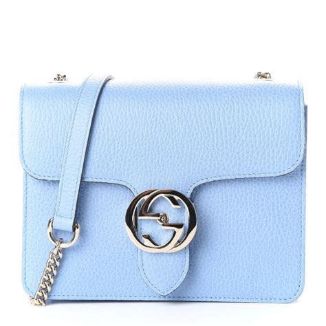 gucci dollar calfskin small interlocking  shoulder bag blue  fashionphile