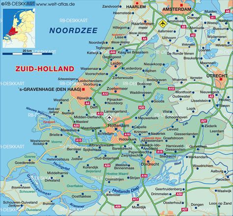 karte von zuid holland provinz bundesland provinz  niederlande welt atlasde