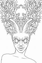 Medusa Hideous Colorir Netart sketch template