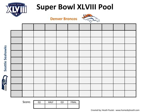 football pool template  squares