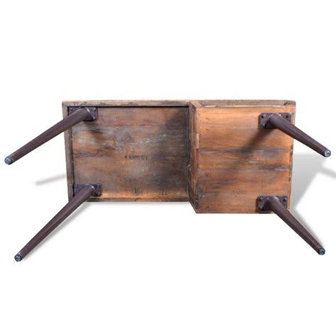 reclaimed wood desk iron legs vidaxlcom