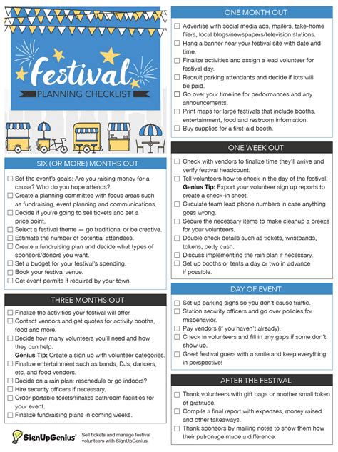 festival planning checklist festival planning festival planning