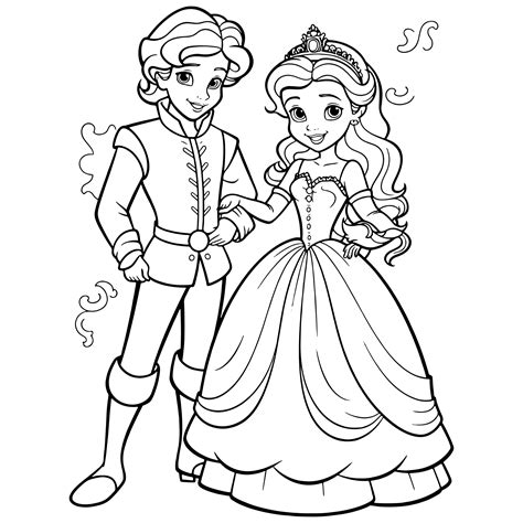 prince  princess coloring page