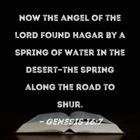 genesis 16 7 now the angel of the lord found hagar by a spring of water