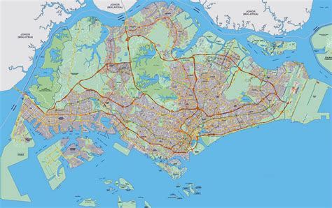 large singapore road map singapore asia mapsland maps   world