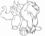 Pokemon Entei Coloring Pages Cute sketch template