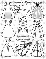 Paper Doll Princess Dolls Printable Disney Template Crafts Frozen Kids Templates sketch template