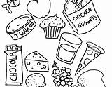 Coloring Pages Chicken Nugget Groups Food Getcolorings Nice sketch template