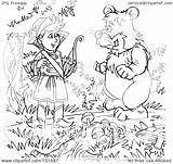 Talking Outline Bear Coloring Boy Royalty Clipart Illustration Bannykh Alex Rf 2021 sketch template