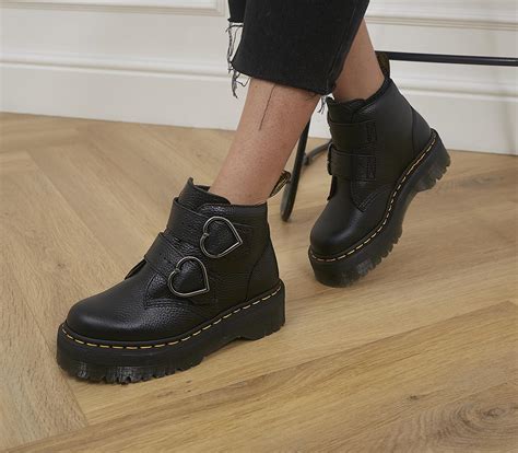 dr martens devon heart boots black damenstiefel