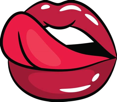 Silhouette Of Licking Sexy Red Lips Clip Art Vector Images