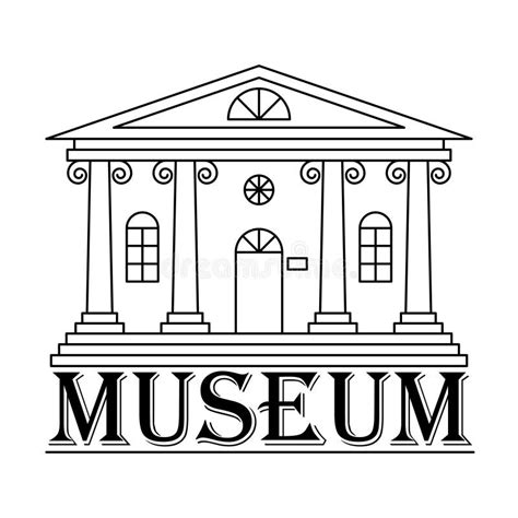 icon  logo   museum bank  theater  building  columns   linear style stock