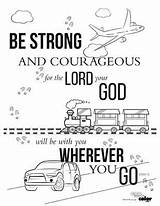 Strong Courageous Printable Christian Preschool Kids God Color Coloring Bible Pages Activity Sheets Jesus School Activities Lessons Toddler Printables Things sketch template
