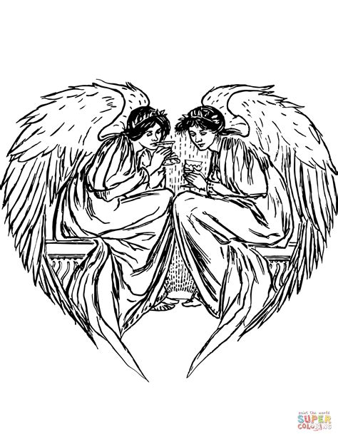 angels coloring page  printable coloring pages